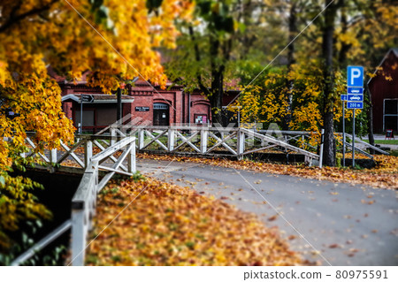 Ruotsinpyhtaa, Finland - 8 October 2019: Autumnal view of old village Ruotsinpyhtaa, Finland. 80975591