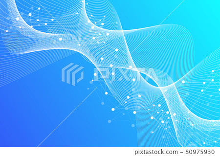 Structure molecule and communication wave flow. Dna, atom, neurons. Scientific molecule background for medicine, science, technology, chemistry, illustration. Structure molecule and communication wave flow. Dna, atom, neurons. Scientific molecule background for medicine, science, technology, chemistry, illustration. 80975930