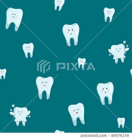 Vector dental seamless pattern: white teeth on... - Stock Illustration ...