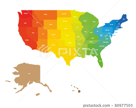 Colorful map of United States 80977503