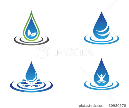 Water drop vector icon illustration 80980376