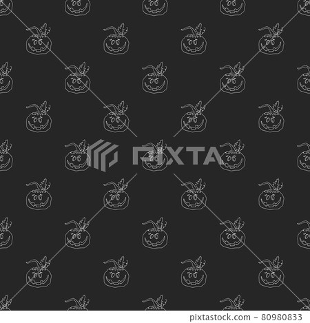 Halloween pumpkin seamless pattern. Cute cartoon pumpkins, holiday background design, vector illustration 80980833
