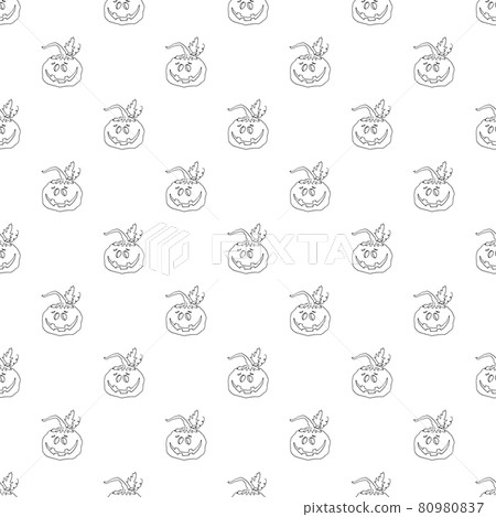 Halloween pumpkin seamless pattern. Cute cartoon pumpkins, holiday background design, vector illustration 80980837