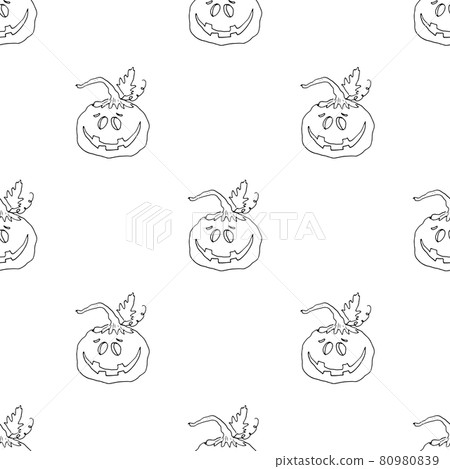 Halloween pumpkin seamless pattern. Cute cartoon pumpkins, holiday background design, vector illustration 80980839
