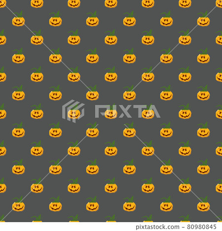 Halloween pumpkin seamless pattern. Cute cartoon pumpkins, holiday background design, vector illustration 80980845