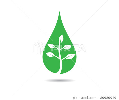 Green drop vector icon illustration 80980919