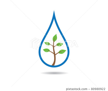 Green drop vector icon illustration 80980922