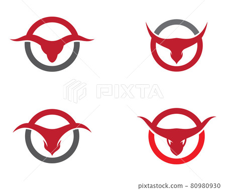 Bull head vector icon illustration 80980930