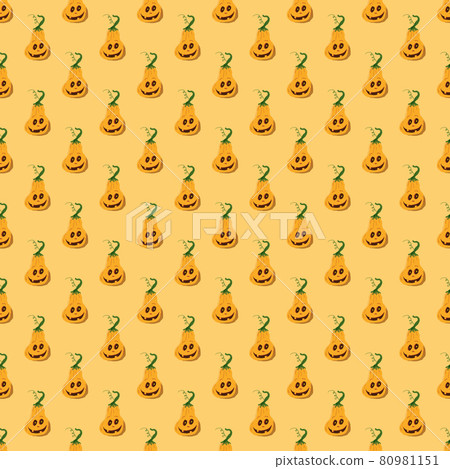 Halloween pumpkin seamless pattern. Cute cartoon pumpkins, holiday background design, vector illustration Halloween pumpkin seamless pattern. Cute cartoon pumpkins, holiday background design, vector illustration 80981151