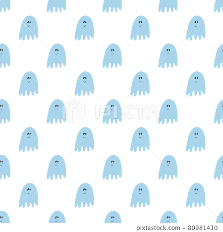 Cute ghost seamless pattern design. Halloween holiday, cartoon background, vector illustration Cute ghost seamless pattern design. Halloween holiday, cartoon background, vector illustration 80981410