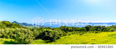 山頭牧場全景[長崎縣平戶市生月町] 80981860