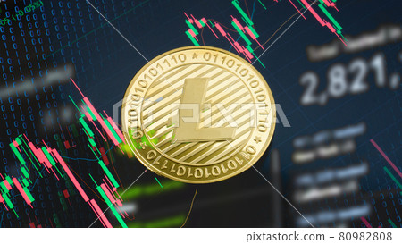 The litecoin  on business chart for  cryptography or business concept 80982808