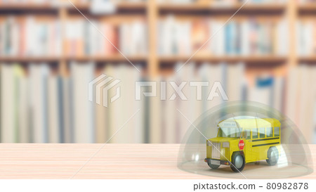 school bus and glass dome on wood table for education and outbreaks concept 3d rendering school bus and glass dome on wood table for education and outbreaks concept 3d rendering 80982878