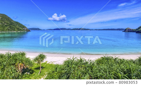 Summer Okinawa blue sky and Tokashiki beach Summer Okinawa blue sky and Tokashiki beach 80983053
