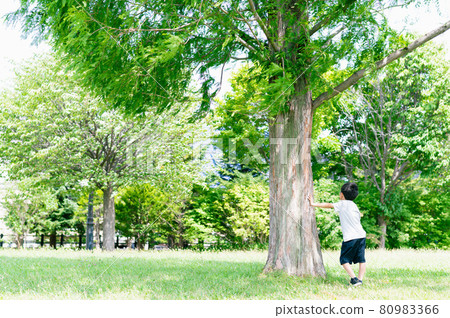 Nature and boys (eco, SDGs, carbon neutral image) Nature and boys (eco, SDGs, carbon neutral image) 80983366