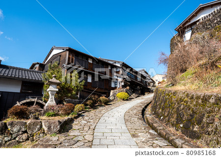 [Magome-juku] Nakasendo and water wheel in winter 80985168