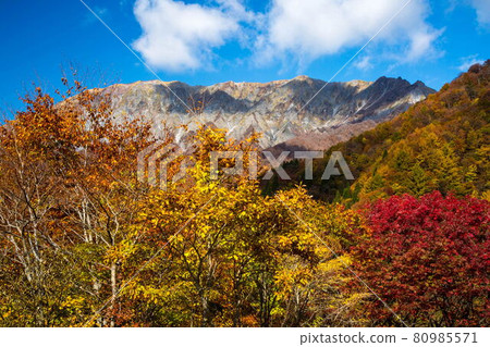 Autumn color of Kagikake Pass 80985571
