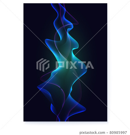 Flowing multi colored blended lines. Poster 80985997