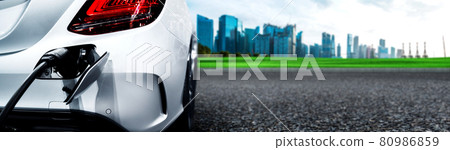 EV charging station for electric car in concept of green energy and eco power EV charging station for electric car in concept of green energy and eco power 80986859