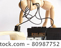 Drawing doll preparing for telephone tapping 80987752