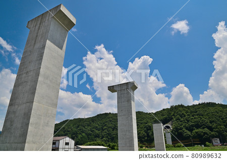 Gifu Prefecture Chubu Jukan Expressway construction work Gifu Prefecture Chubu Jukan Expressway construction work 80989632