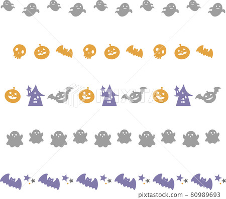 Autumn October Halloween ghost silhouette decoration decoration line treatment ruled line illustration material set 80989693