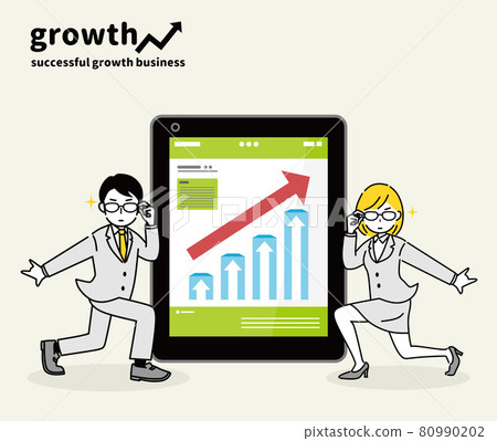 Businessmen and businesswomen achievements Tablet PC 80990202