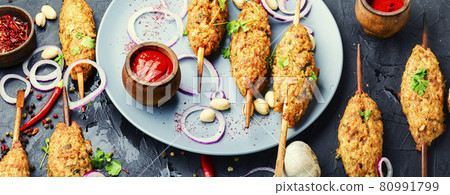 lula kebab on a skewer lula kebab on a skewer 80991799