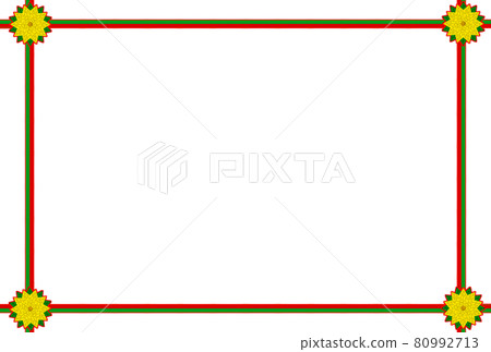 聖誕相框相框-絲帶紅邊-5葉黃花-紅邊(明信片比例)問候語 聖誕相框相框-絲帶紅邊-5葉黃花-紅邊(明信片比例)問候語 80992713