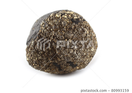 Pyrite (fool's gold) isolated on white (FeS2) 80993159