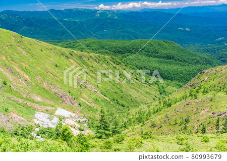 （群馬縣）滋賀草津路，俯瞰殺戮河岸和草津溫泉一側 80993679