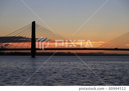 Chiba Prefecture Choshi Ohashi at dusk 80994512