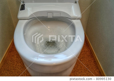 Test run of toilet in new house 80995130