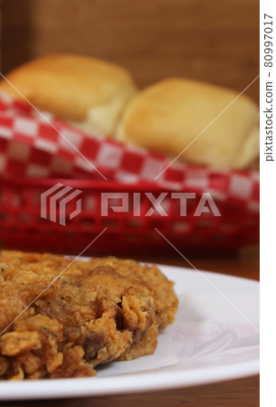 Chicken Fried Steak and Gravy With Mashed Potatoes in Rural Cafe Restaurant 80997017