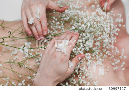 Young man model with flowers. Beauty boy portrait. Young man model with flowers. Beauty boy portrait. 80997127