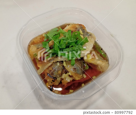 Three cups of small horse mackerel (Nanban pickles) 80997792