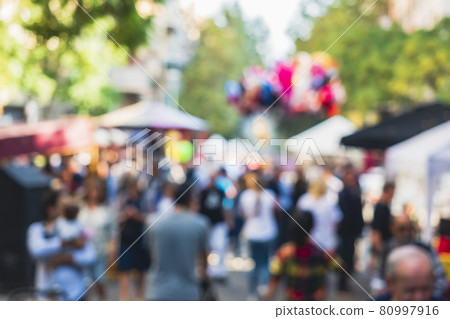 Festival Event outdoor Party Crowd People Blur Background Festival Event outdoor Party Crowd People Blur Background 80997916