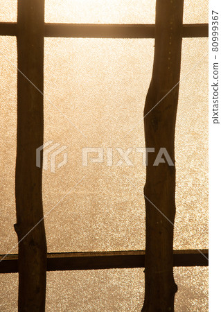 Texture and background of wooden plastics roof Weave into squares.  80999367