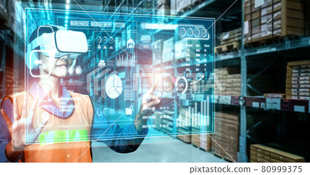 Future virtual reality technology for innovative VR warehouse management Future virtual reality technology for innovative VR warehouse management 80999375