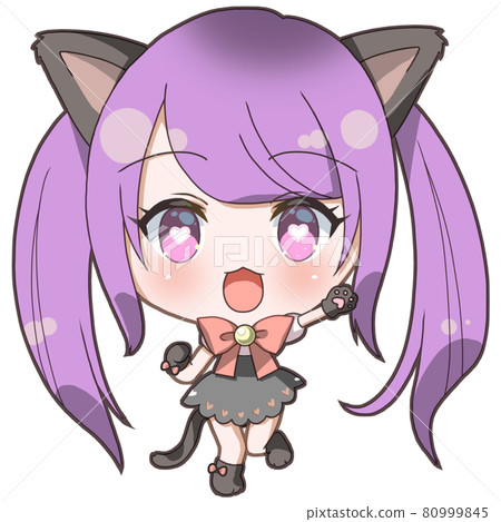 Twin-tailed maid cat ears cheerful girl Twin-tailed maid cat ears cheerful girl 80999845