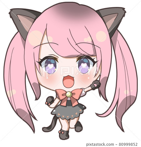 Twin-tailed maid cat ears cheerful girl Twin-tailed maid cat ears cheerful girl 80999852
