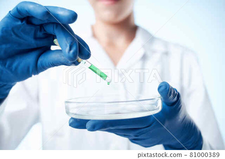 laboratory blue gloves chemical solution research biotechnology laboratory blue gloves chemical solution research biotechnology 81000389