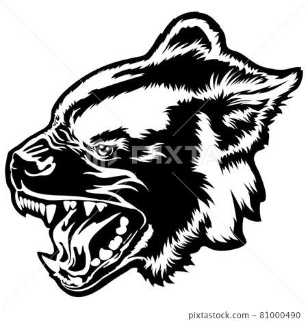 Wild prairie animals, hyena head on a white background. Drawing for t-shirt Wild prairie animals, hyena head on a white background. Drawing for t-shirt 81000490