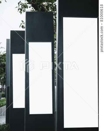 Mock up LightBox set Template Vertical sign stand Blank Media Advertisement 81000618