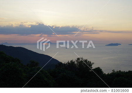 從展望台眺望瀨戶內海的朝日景色 81001600