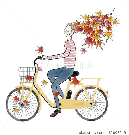 Senior man riding an electric bicycle Senior man riding an electric bicycle 81002649