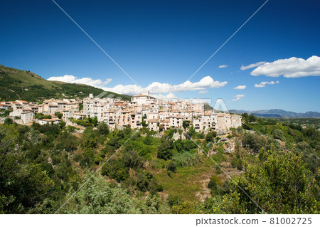 Village of Tourrettes-sur-loup on the French Riviera on a sunny day with a blue sky Village of Tourrettes-sur-loup on the French Riviera on a sunny day with a blue sky 81002725