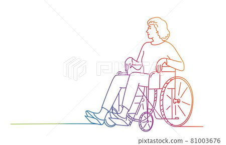 Woman in a wheelchair. 81003676