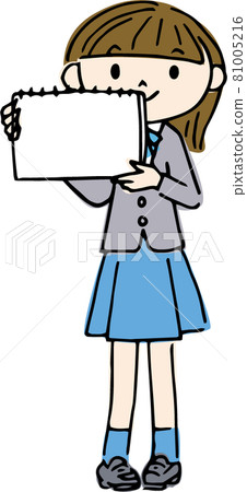 有寫生簿的整個女學生 81005216