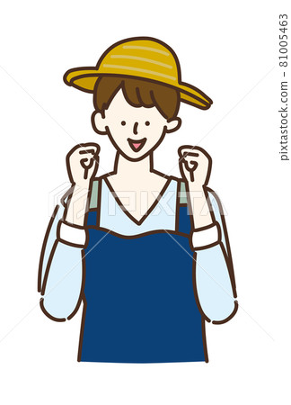 Farmer, agricultural girl, housewife, pose variation 81005463